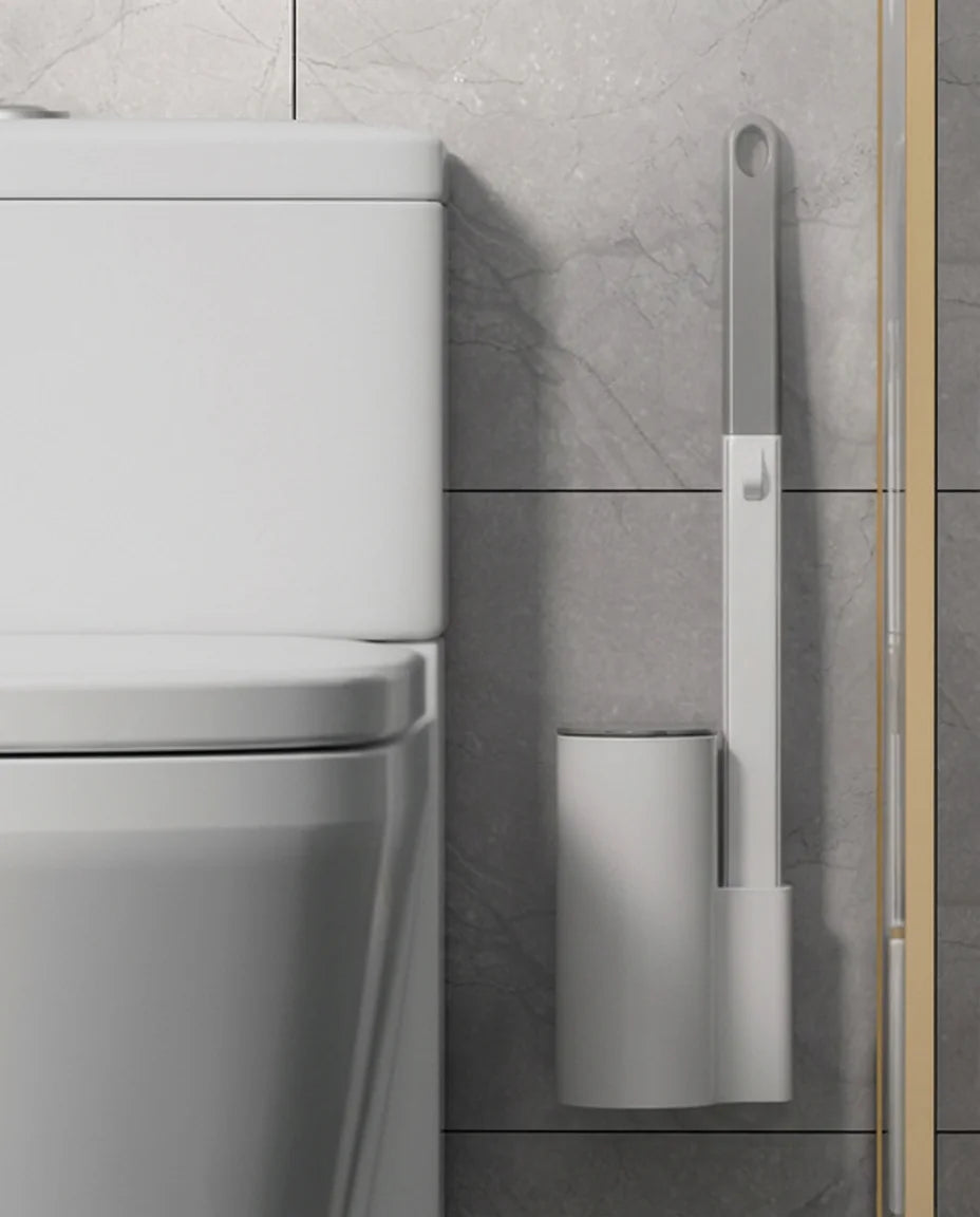 Hygienic Disposable Toilet Brush Set -Toilet Cleaning Kit with Storage Caddy&Replaceable Heads, Deep Cleaning Bathroom Accessory