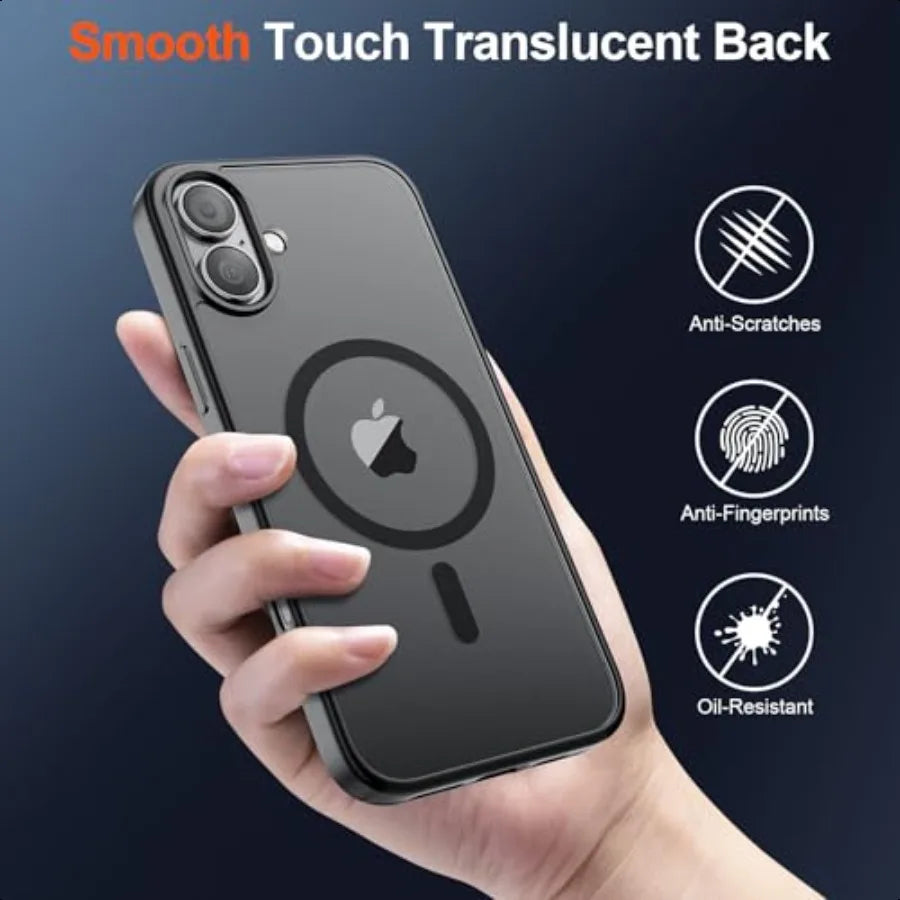 FINE Magnetic for iPhone 17 Case Compatible with MagSafe (Military Grade Drop Protection) Translucent Matte Shockproof with Ant