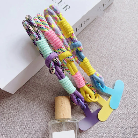 Stylish Cute Contrast Color Simple Hand Strap Adjustable Short Mobile Phone Lanyard Clip-On Phone Case Universal Anti-Lost Strap