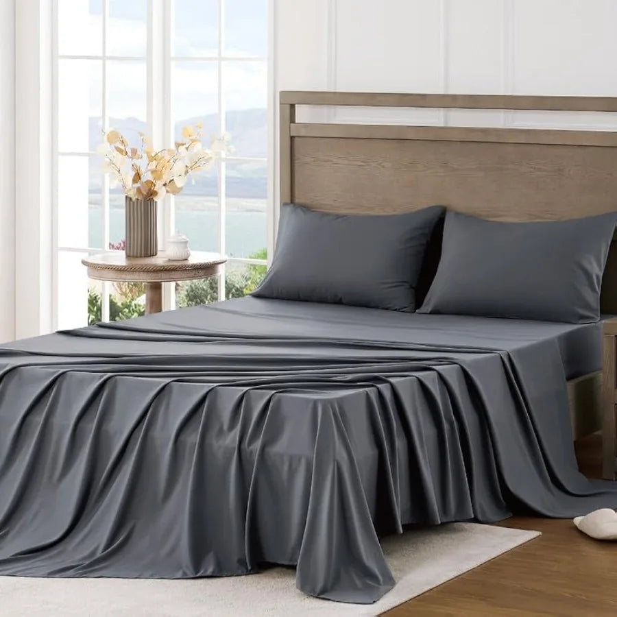 Queen Sheet Set Ultra Soft Sheets with Deep Pockets for Cooling and Breathable Comfort in Bedroom or Guest Room Applications Id