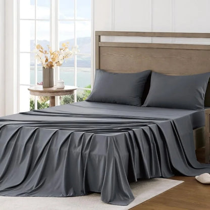 Queen Sheet Set Ultra Soft Sheets with Deep Pockets for Cooling and Breathable Comfort in Bedroom or Guest Room Applications Id