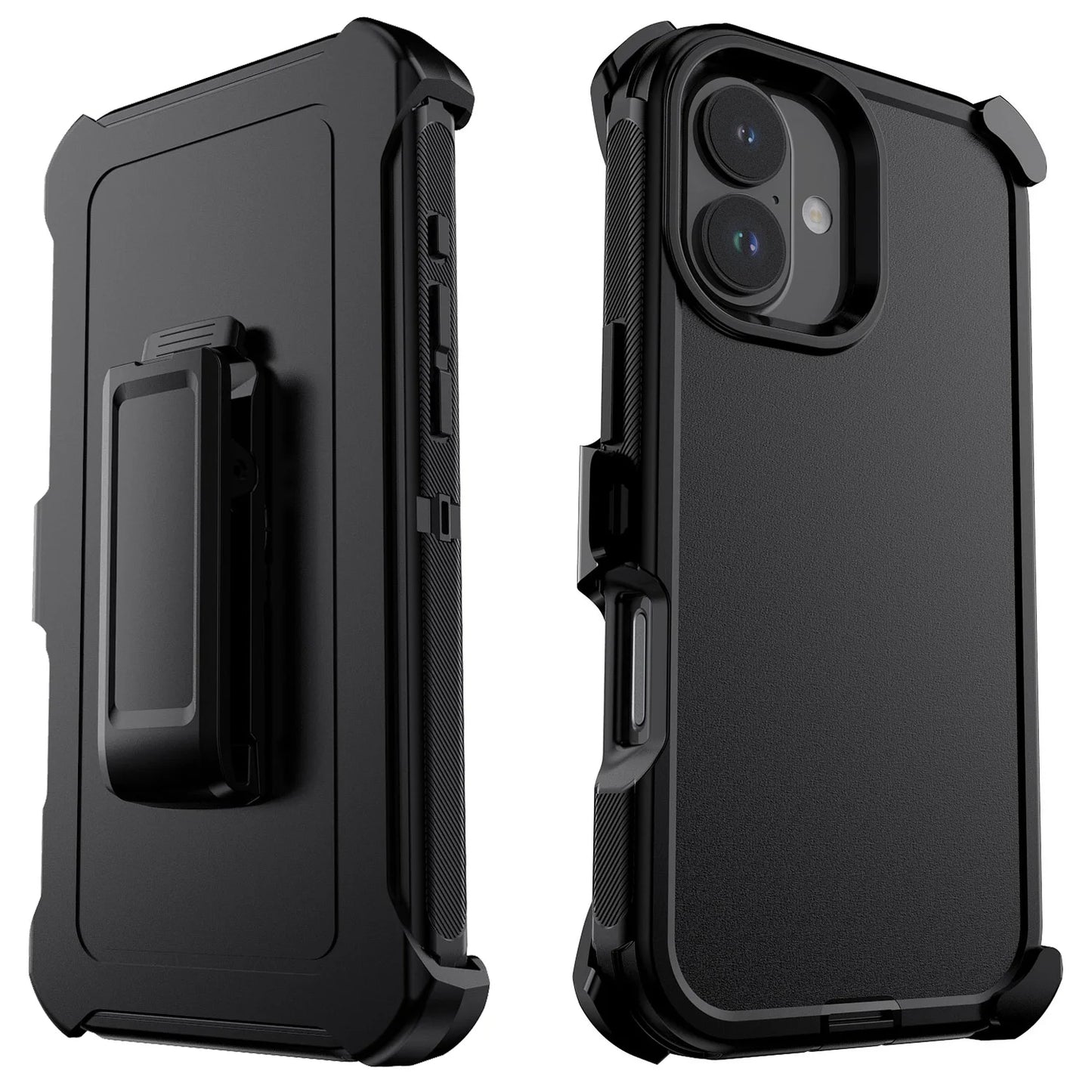 Black For iPhone 17/17 Air/17 Pro/17 Pro Max Case Heavy Duty Shockproof Protective Hard Rugged Hybrid 3-Layers Cover With Clip
