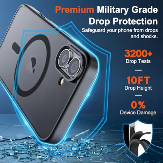 FINE Magnetic for iPhone 17 Case Compatible with MagSafe (Military Grade Drop Protection) Translucent Matte Shockproof with Ant