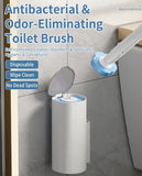 Hygienic Disposable Toilet Brush Set -Toilet Cleaning Kit with Storage Caddy&Replaceable Heads, Deep Cleaning Bathroom Accessory