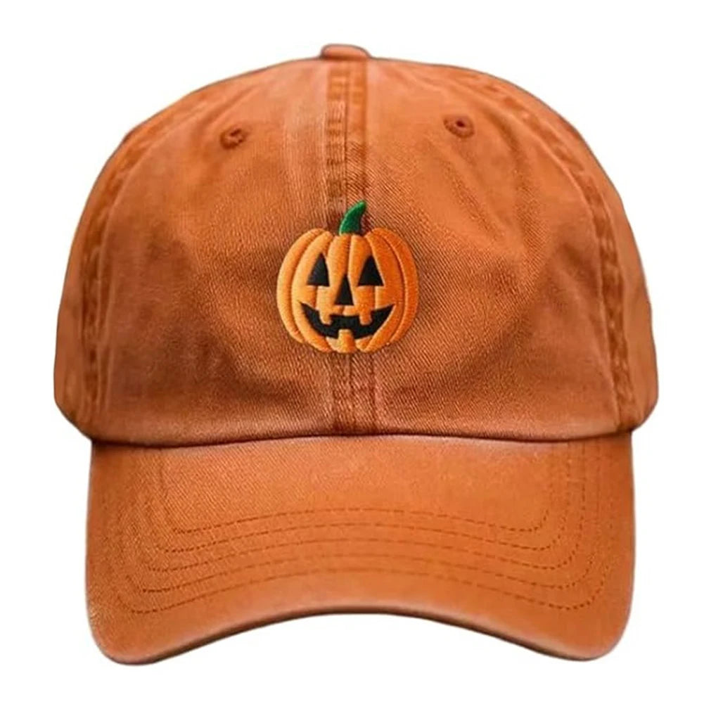 Halloween Pumpkin Face Baseball Hats for Men/Women Pumpkin Embroidery Baseball Caps for Outdoor Activities Like Hiking Fishing