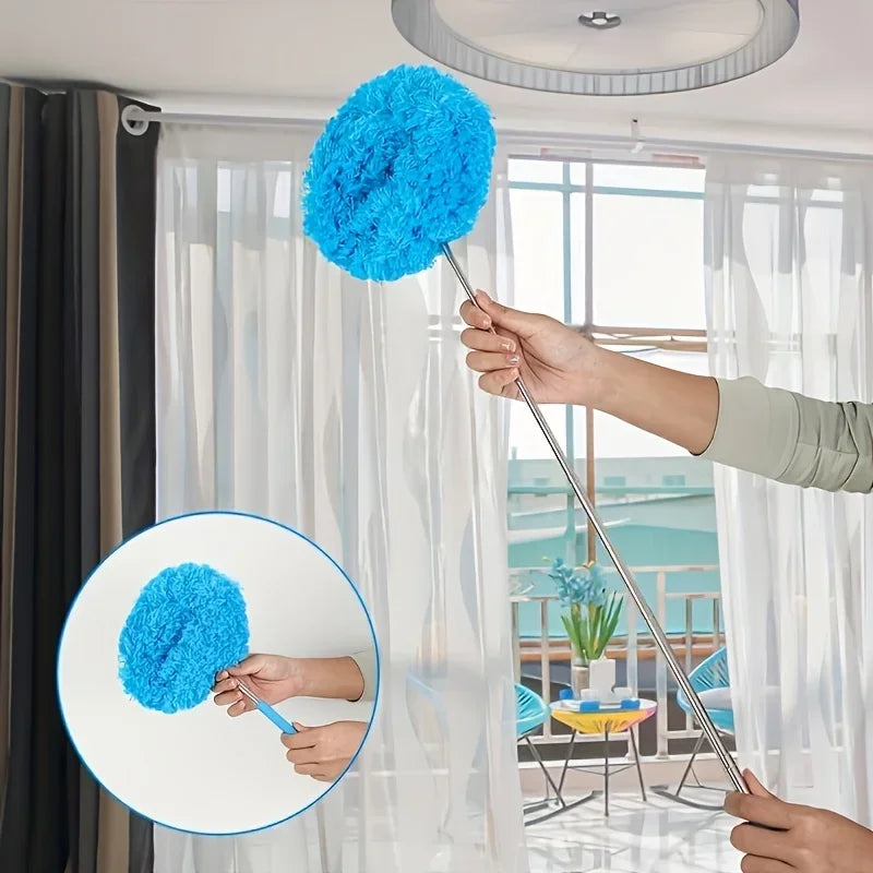 Reusable Microfiber Ceiling Fan Duster Set for Home & RVs - Effortless Cleaning Brush with Dust-Locking Technology