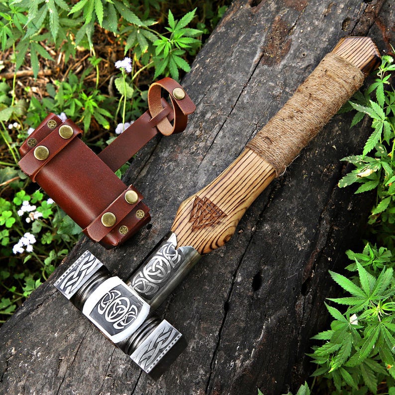 Hammer - viking hammer - blacksmith hammer - engraved hammer - viking gift for him Birthday Anniversary gift - Viking costume hammer