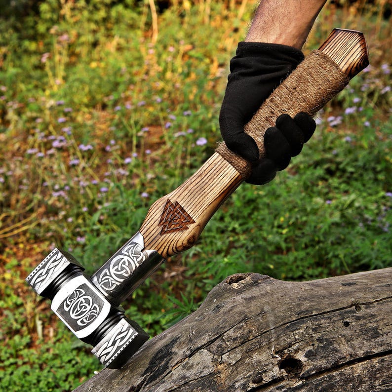 Hammer - viking hammer - blacksmith hammer - engraved hammer - viking gift for him Birthday Anniversary gift - Viking costume hammer