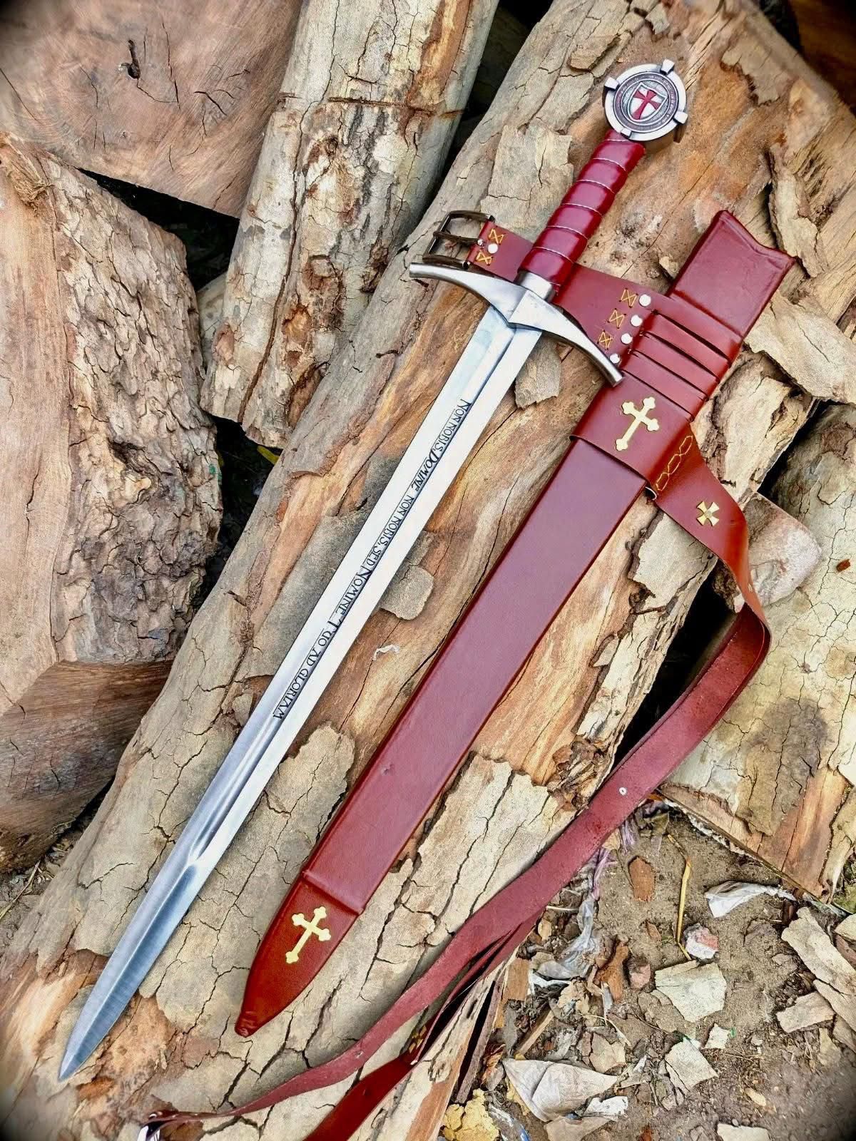 Accolade Sword of the Knights Templar Replica Medieval Crusader Sword Templar Collectible Sword Decorative Knight Sword Gift Boyfriend Gift