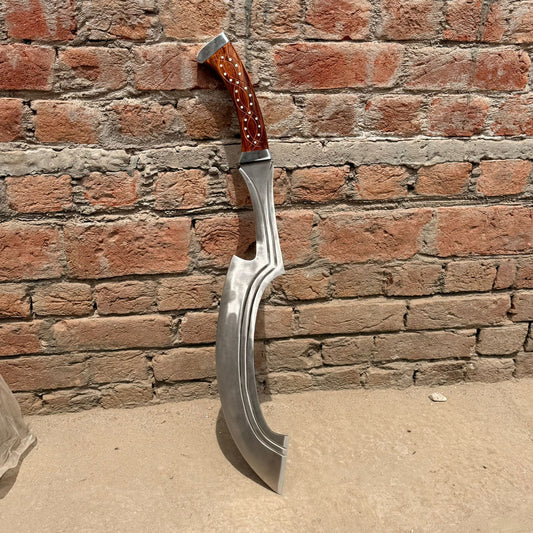 Handmade Viking Sword 32” Full Length Norse Style Decorative Blade Engraved Wooden Handle Unique Gift for Him Collectible Display Piece