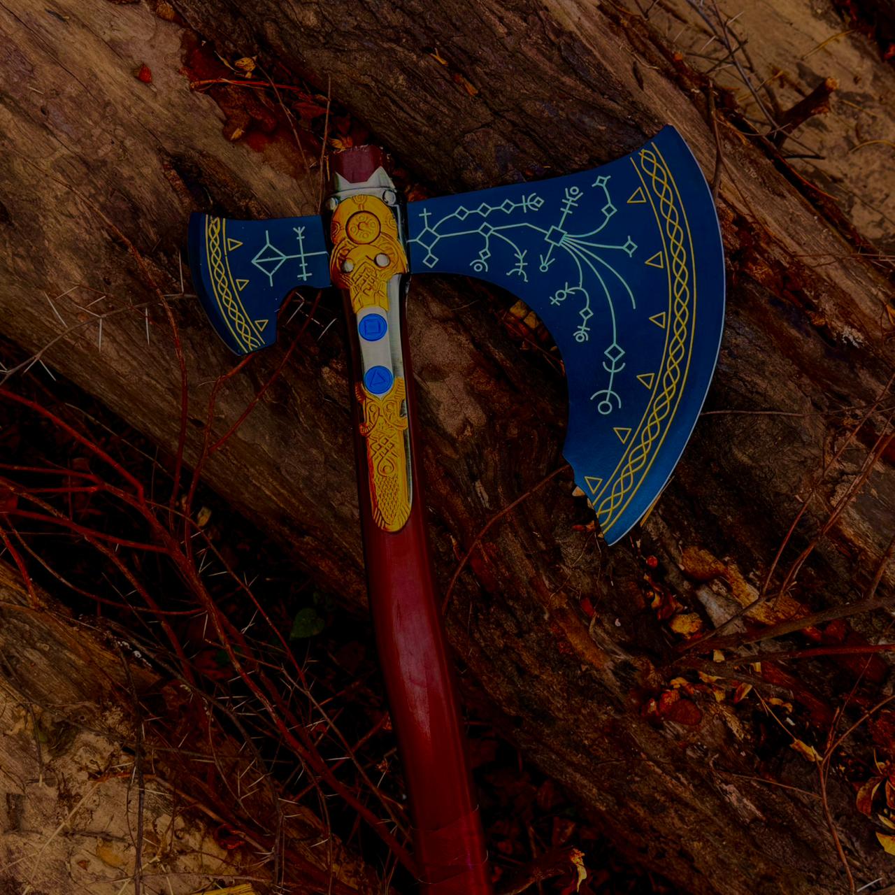 God Of War Axe - Scale God of War Prop with Runic Detailing
