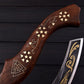12.5" Viking Pizza Cutter Axe with 1095 High Carbon Steel Blade & Rosewood Handle  Leather Sheath Included