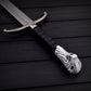 41 Inch Battle Ready Stainless Steel Sword   Double Edged Razor Sharp Leather Handle & Sheath  Collector’s Must Have