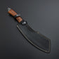 Handcrafted Kukri Style Utility Knife with Damascus Steel Blade & Rosewood Handle