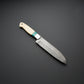 Turquoise Stone Handle Deba Sushi Knife  Handmade Bone Detail Japanese Chef Knife for Perfect Sushi Cuts