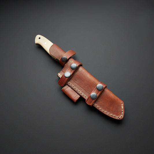 Turquoise Stone Handle Deba Sushi Knife  Handmade Bone Detail Japanese Chef Knife for Perfect Sushi Cuts