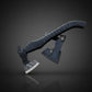 Black Engraved Fixed Blade Axe with Ash Wood Handle – Leather Sheath Included