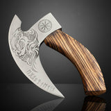 Compact Fixed Blade Axe with High Carbon Steel Blade & Ash Wood Handle – Leather Sheath Included