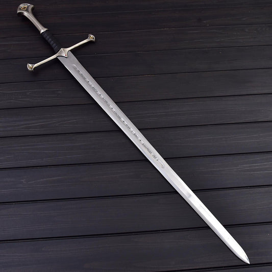 Medieval Decorative Double Edge Sword 41 Stainless Steel with Leather Sheath