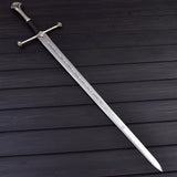 Medieval Decorative Double Edge Sword 41 Stainless Steel with Leather Sheath
