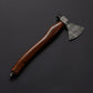 Hand-Forged Damascus Steel Viking Axe – 15” Battle Ready Tomahawk with Raindrop Pattern Blade & Rosewood Handle