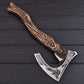 Handmade Carbon Steel Viking Style Axe – 1095 Steel Blade Engraved Ash Wood Handle  Leather Sheath – 20 Decorative & Outdoor Tool