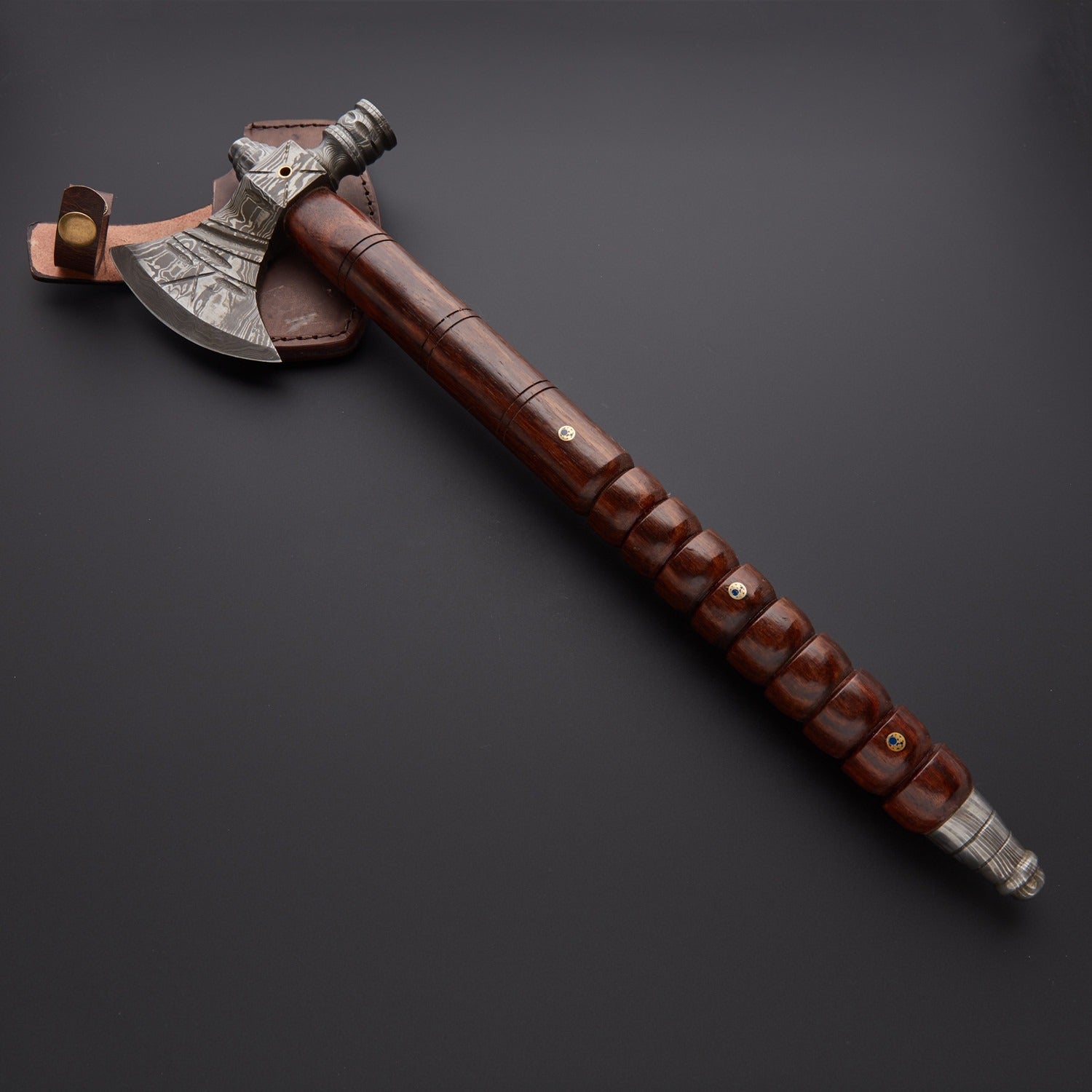 Handmade Damascus Axe – Razor Sharp Viking Battle Hatchet | Survival Camping & Collectors Axe USA