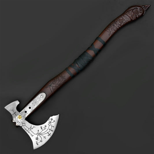 Carbon Steel Outdoor Axe – Camping & Decorative Utility Tool with Ash Wood Handle