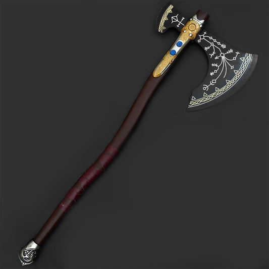 Handcrafted Fantasy Viking Style Axe – Decorative Collectible Gift with Engraved Design