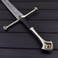 Medieval Decorative Double Edge Sword 41 Stainless Steel with Leather Sheath