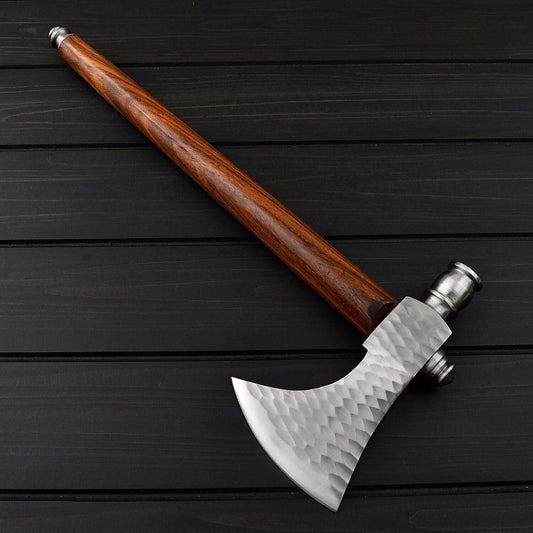 High Carbon Steel 20.5 Fixed Blade Tool with Rosewood Handle & Leather Sheath