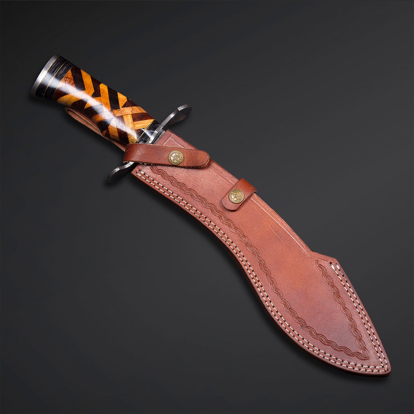 Premium Ironwood & Olive Wood Hunting Knife – Handcrafted Fixed Blade | Survival Camping & Outdoor Adventure Gear USA