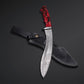 Handmade Damascus Kukri Knife – Razor Sharp Hunting Survival & Collectible Blade for Outdoor Warriors