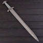 Handmade Damascus Steel Sword | Double Edge Battle Ready Sword with Leather Sheath – Collectible Medieval Viking Replica