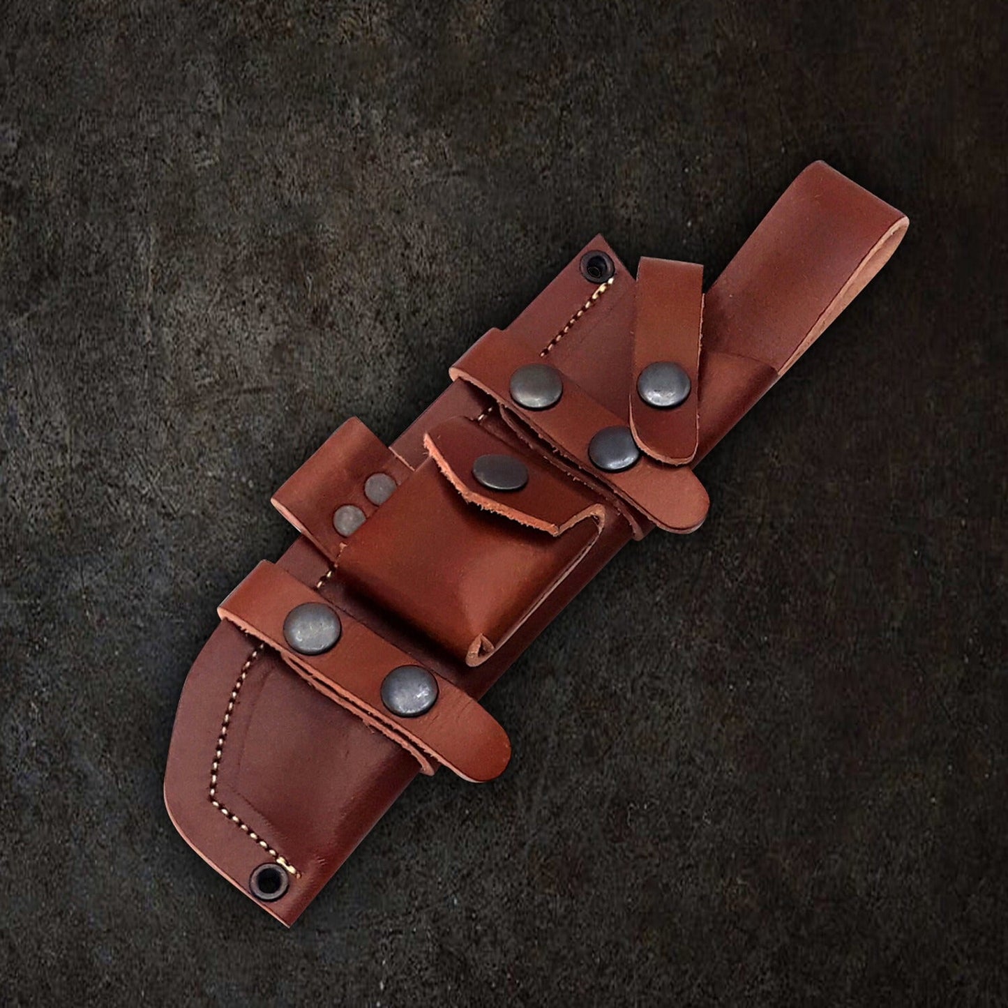 12" Damascus Steel Fixed Blade Knife with Ergonomic Walnut Wood Handle – Leather Sheath Included