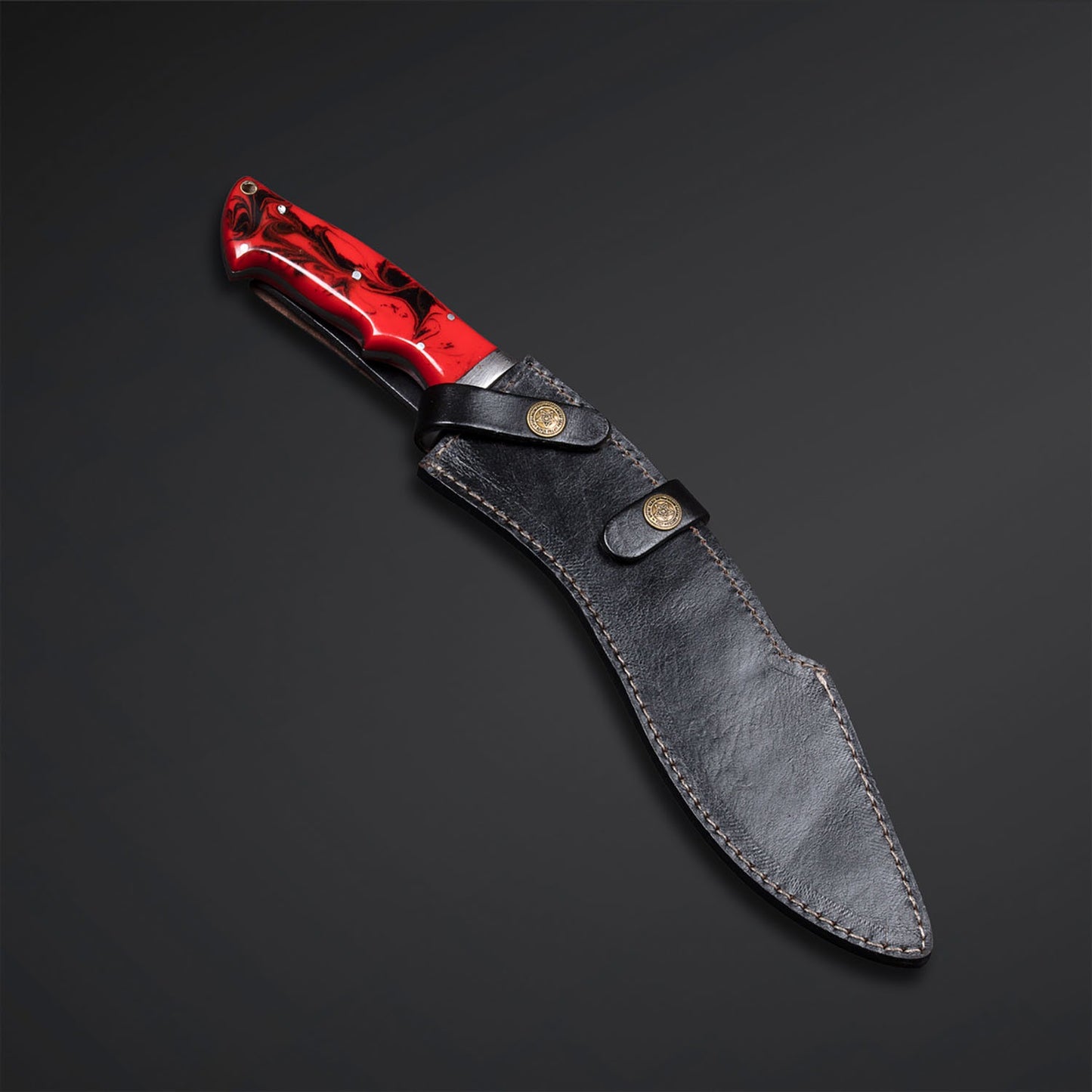 Handmade Damascus Kukri Knife – Razor Sharp Hunting Survival & Collectible Blade for Outdoor Warriors