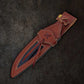 12" Damascus Steel Bowie Knife with Brass Handwork & Walnut Wood Handle – Leather Sheath Included