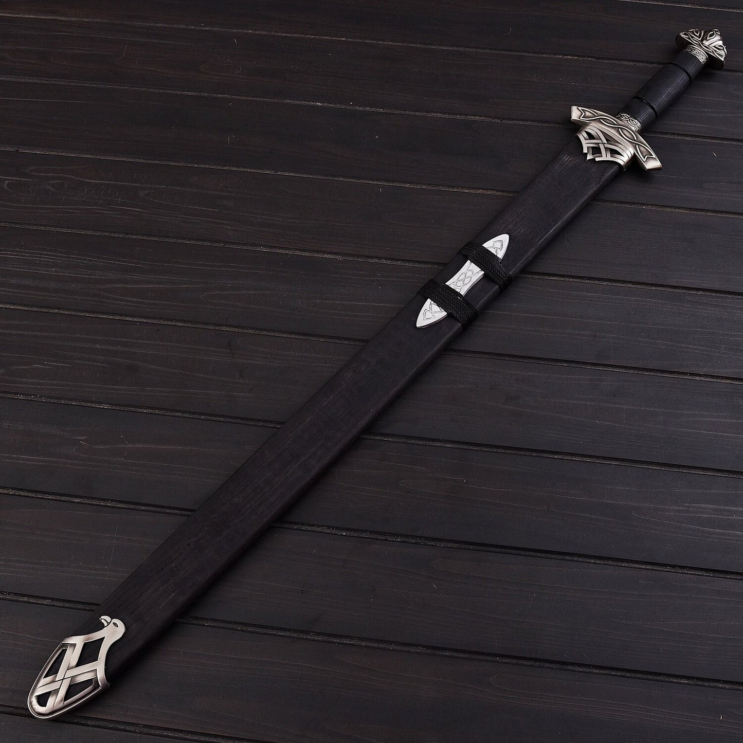 Handmade Damascus Steel Sword – 30 Double Edge Battle-Ready Blade with Leather Sheath | Collectible Warrior Sword USA