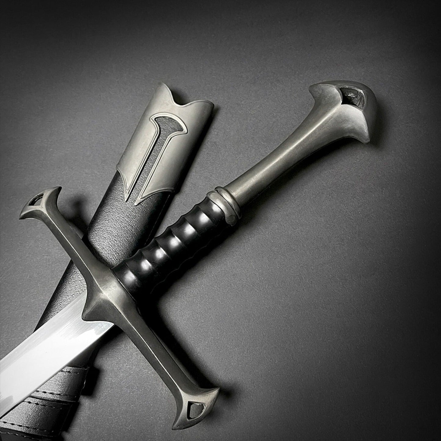 Medieval Style Decorative Sword – Stainless Steel Display Collectible (Matte Gray Finish)