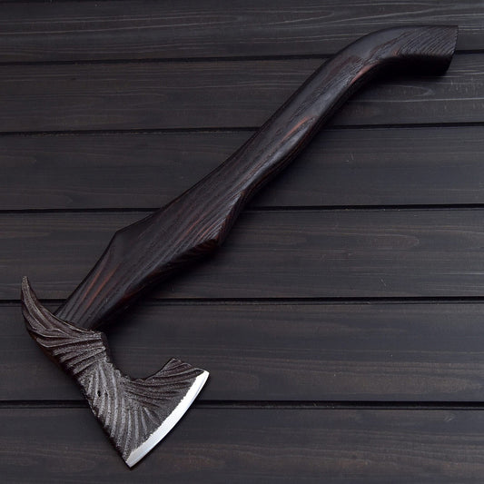 Black Forged Tomahawk – Handcrafted Battle Axe | Viking Throwing Axe | Survival & Tactical Tool USA