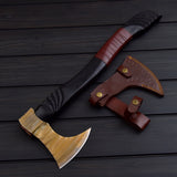 Gold Viking Axe – Hand-Forged Warrior Weapon | Medieval Collectible Battle Ready Norse Inspired Gif