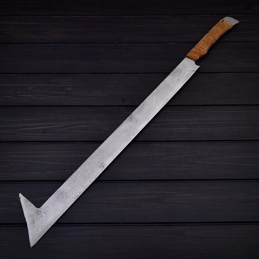 24 High Ca24 High Carbon Steel Fixed Blade Tool with Leather Wrap Handle & Leather Sheath – 31.75 Overall Lengthrbon Steel Fixed Blade Tool with Leather Wrap Handle & Leather Sheath – 31.75 Overall Length
