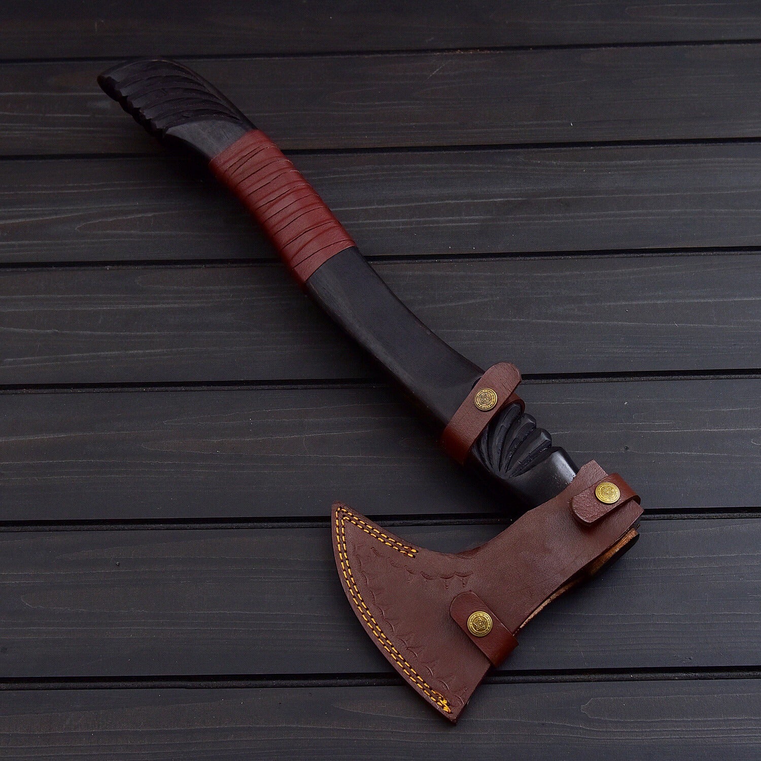 Gold Viking Axe – Hand-Forged Warrior Weapon | Medieval Collectible Battle Ready Norse Inspired Gif