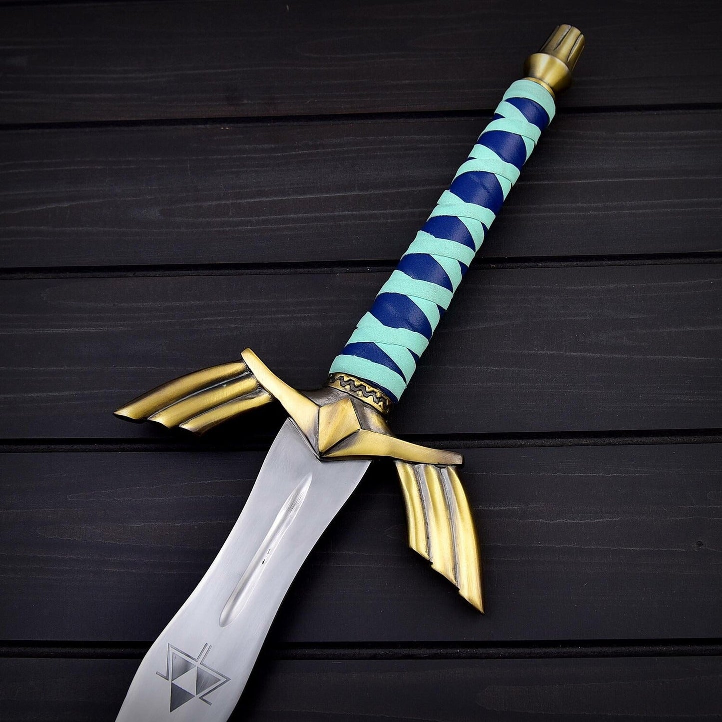 30" Double-Edge Stainless Steel Sword with Leather Wrapped Handle – 41.5" Overall Length