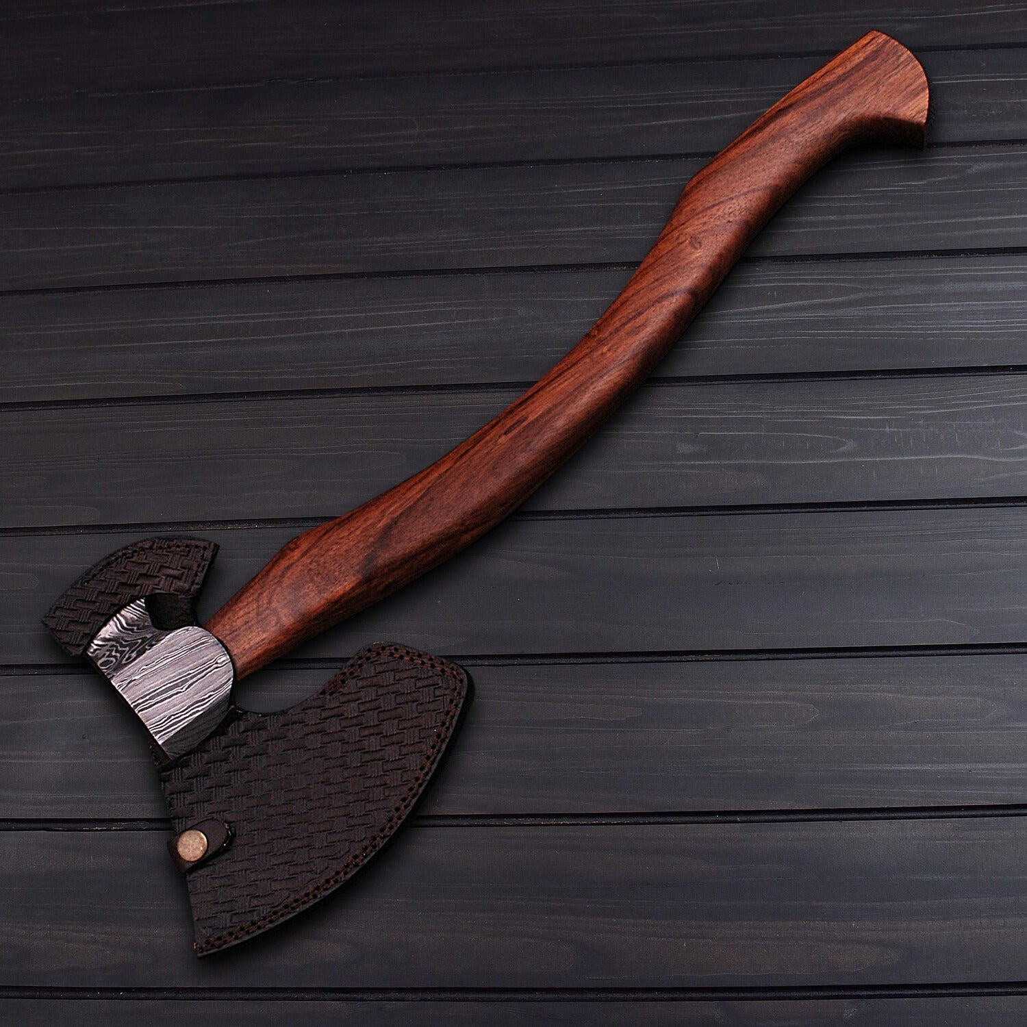 Hand Forged Damascus Viking Axe  Battle Ready Norse Axe  Collectible Viking Weapon for Warriors & Outdoor Enthusiasts
