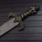 Skull King Sword – Handmade Damascus Steel Medieval Warrior Blade | Viking Fantasy Collectible Weapon