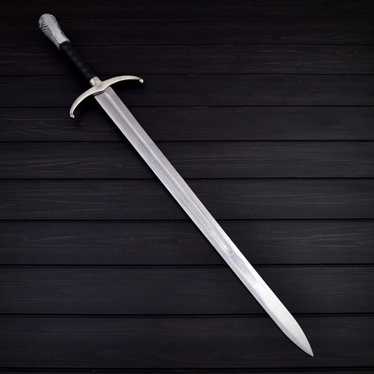 Handmade Viking Style Longclaw Sword – 41 Decorative Stainless Steel Replica with Leather Sheath