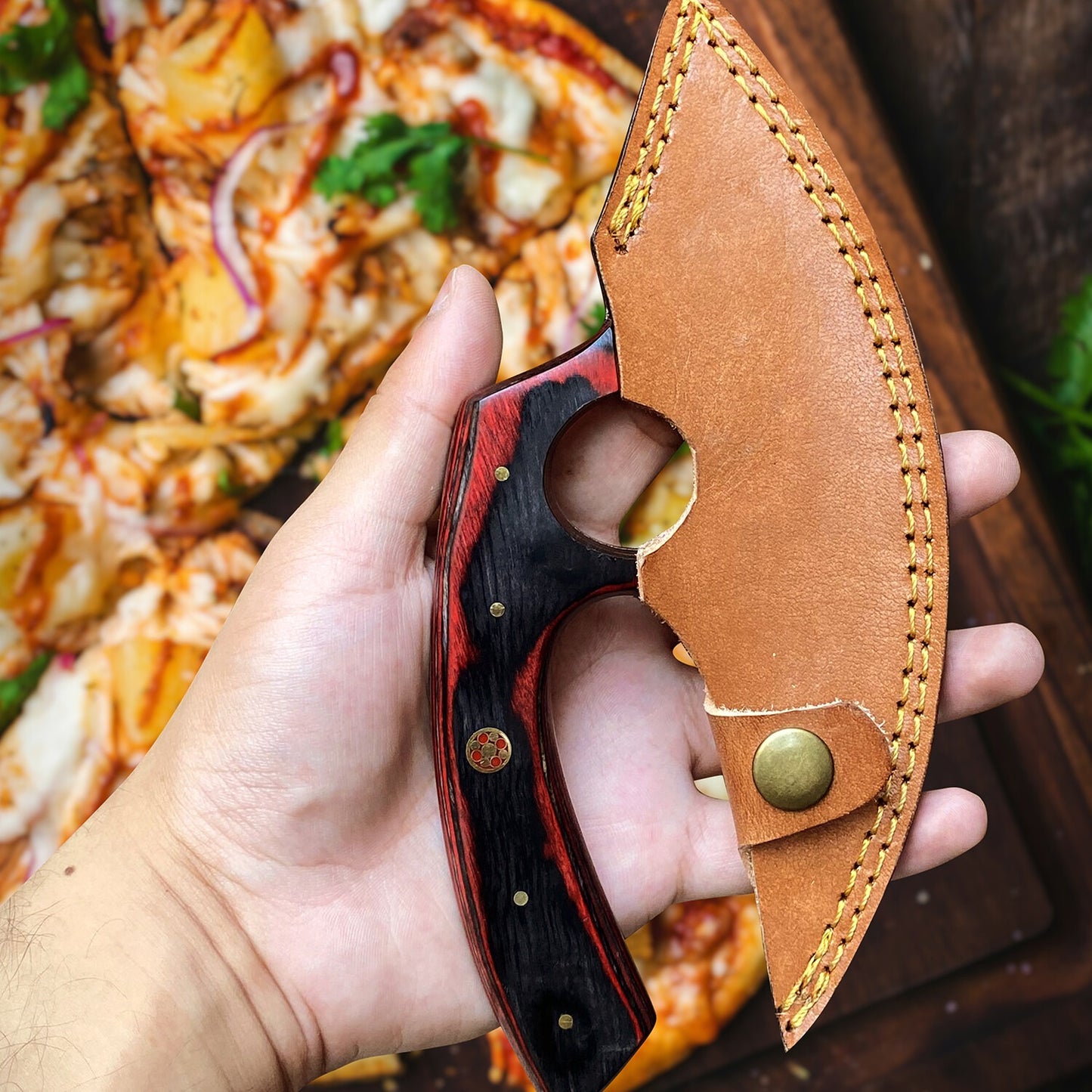 Premium Damascus Steel Hunting Knife  6 Razor Sharp Drop Point Blade Pakka Wood Handle & Leather Sheath  Survival Camping & EDC Gea