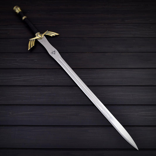 41.5 Double Edge Medieval Sword with Leather Sheath  Polished 30 Steel Blade Zinc & Leather Handle