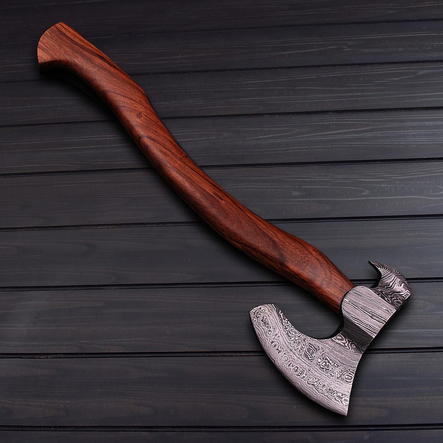Hand Forged Damascus Viking Axe  Battle Ready Norse Axe  Collectible Viking Weapon for Warriors & Outdoor Enthusiasts